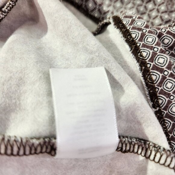 Talbots Brown Geometric Print Talbots Long Sleeve Wrap Style Tunic Top Womens L - Picture 14 of 14